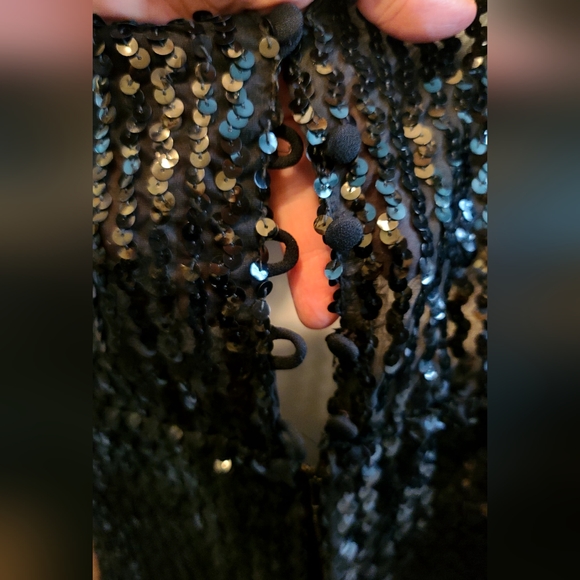 Jr. Theme New York vintage STUNNING sequin little black dress szM - Picture 7 of 11
